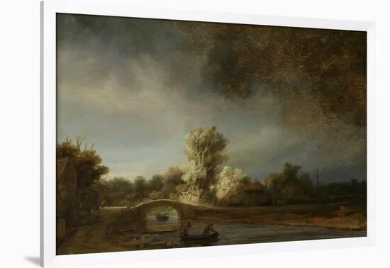 Landscape with a Stone Bridge, C.1638-Rembrandt van Rijn-Framed Giclee Print