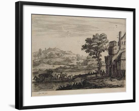 Landscape with a Stone Bridge, C.1650-Jan Van Goyen-Framed Giclee Print