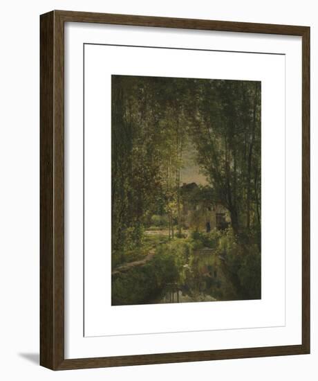 Landscape with a Sunlit Stream, c.1877-Charles-François Daubigny-Framed Premium Giclee Print