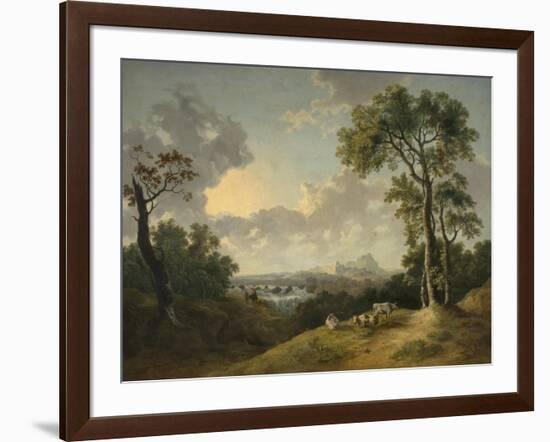 Landscape with a Waterfall, 1783-Abraham Pether-Framed Giclee Print