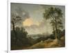 Landscape with a Waterfall, 1783-Abraham Pether-Framed Giclee Print