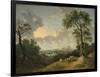 Landscape with a Waterfall, 1783-Abraham Pether-Framed Giclee Print