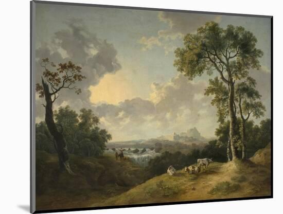 Landscape with a Waterfall, 1783-Abraham Pether-Mounted Giclee Print