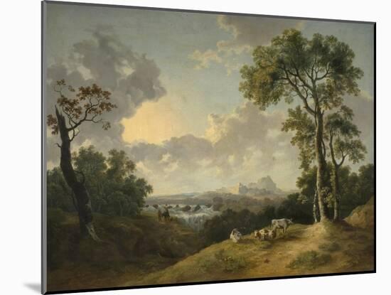Landscape with a Waterfall, 1783-Abraham Pether-Mounted Giclee Print