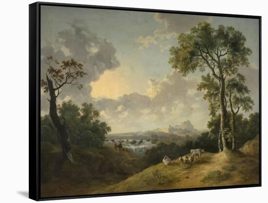 Landscape with a Waterfall, 1783-Abraham Pether-Framed Stretched Canvas