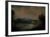 Landscape with a Waterfall, Ca 1714-Jean Antoine Watteau-Framed Giclee Print