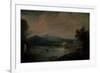 Landscape with a Waterfall, Ca 1714-Jean Antoine Watteau-Framed Giclee Print