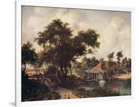 'Landscape with a Watermill', c1665, (c1915)-Meindert Hobbema-Framed Giclee Print