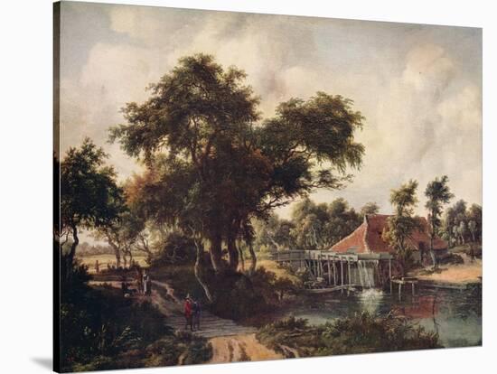 'Landscape with a Watermill', c1665, (c1915)-Meindert Hobbema-Stretched Canvas