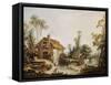Landscape with a Watermill-Francois Boucher-Framed Stretched Canvas
