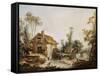 Landscape with a Watermill-Francois Boucher-Framed Stretched Canvas