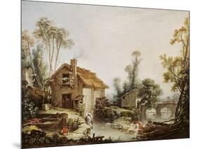 Landscape with a Watermill-Francois Boucher-Mounted Art Print