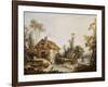 Landscape with a Watermill-Francois Boucher-Framed Art Print