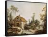 Landscape with a Watermill-Francois Boucher-Framed Stretched Canvas