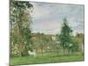 Landscape with a White Horse in a Field, L'Ermitage, 1872-Camille Pissarro-Mounted Giclee Print