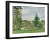 Landscape with a White Horse in a Field, L'Ermitage, 1872-Camille Pissarro-Framed Giclee Print