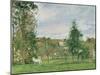 Landscape with a White Horse in a Field, L'Ermitage, 1872-Camille Pissarro-Mounted Giclee Print