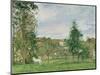 Landscape with a White Horse in a Field, L'Ermitage, 1872-Camille Pissarro-Mounted Premium Giclee Print