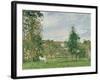 Landscape with a White Horse in a Field, L'Ermitage, 1872-Camille Pissarro-Framed Premium Giclee Print