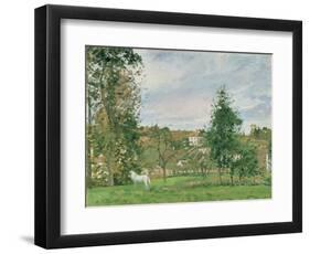 Landscape with a White Horse in a Field, L'Ermitage, 1872-Camille Pissarro-Framed Giclee Print