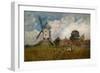 Landscape with a Windmill (Oil on Canvas)-Henry John Yeend King-Framed Giclee Print