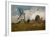 Landscape with a Windmill (Oil on Canvas)-Henry John Yeend King-Framed Giclee Print