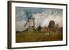 Landscape with a Windmill (Oil on Canvas)-Henry John Yeend King-Framed Giclee Print