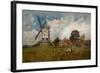 Landscape with a Windmill (Oil on Canvas)-Henry John Yeend King-Framed Giclee Print