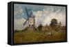 Landscape with a Windmill (Oil on Canvas)-Henry John Yeend King-Framed Stretched Canvas