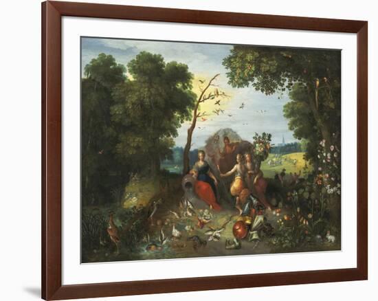 Landscape with Allegories of the Four Elements-Pieter Brueghel the Younger-Framed Premium Giclee Print
