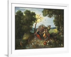 Landscape with Allegories of the Four Elements-Pieter Brueghel the Younger-Framed Premium Giclee Print