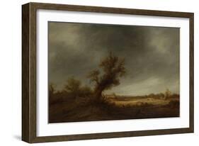 Landscape with an Old Oak-Adriaen Van Ostade-Framed Art Print