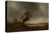Landscape with an Old Oak-Adriaen Van Ostade-Stretched Canvas