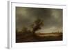 Landscape with an Old Oak-Adriaen Van Ostade-Framed Art Print