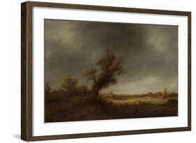 Landscape with an Old Oak-Adriaen Van Ostade-Framed Art Print