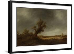 Landscape with an Old Oak-Adriaen Van Ostade-Framed Art Print