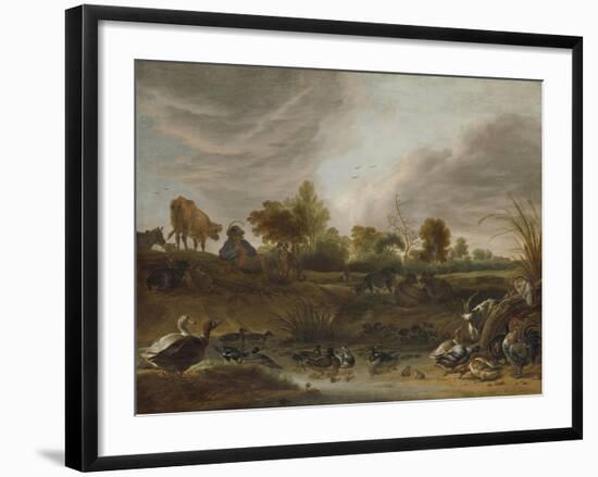 Landscape with Animals-Cornelis Saftleven-Framed Art Print