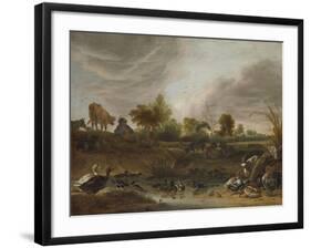 Landscape with Animals-Cornelis Saftleven-Framed Art Print