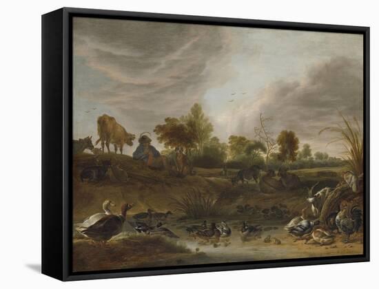 Landscape with Animals-Cornelis Saftleven-Framed Stretched Canvas