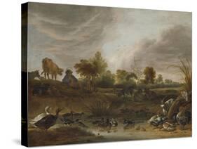 Landscape with Animals-Cornelis Saftleven-Stretched Canvas