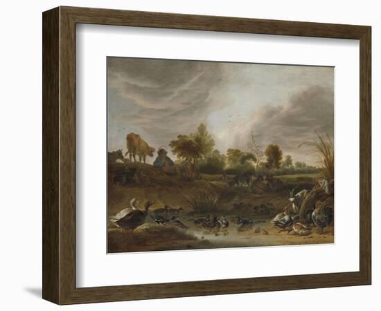 Landscape with Animals-Cornelis Saftleven-Framed Art Print