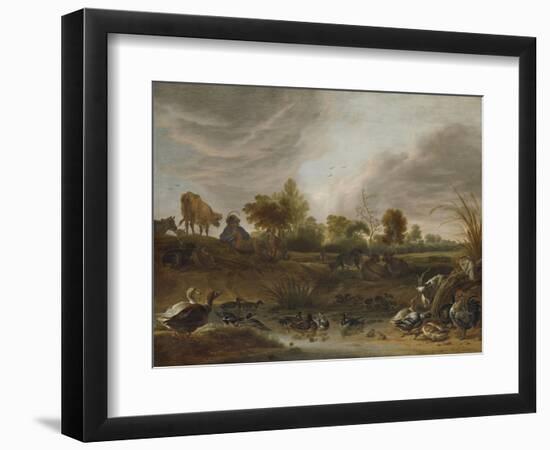 Landscape with Animals-Cornelis Saftleven-Framed Art Print