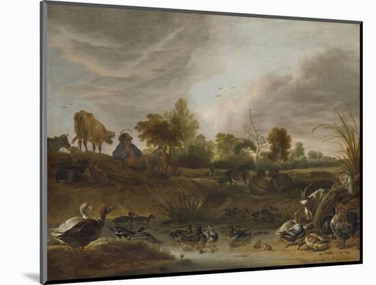 Landscape with Animals-Cornelis Saftleven-Mounted Art Print