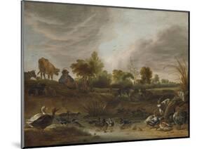 Landscape with Animals-Cornelis Saftleven-Mounted Art Print