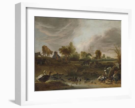 Landscape with Animals-Cornelis Saftleven-Framed Art Print