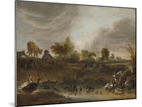 Landscape with Animals-Cornelis Saftleven-Mounted Art Print