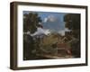 Landscape with Antique Tomb and Two Figures, 1642-1647-Nicolas Poussin-Framed Giclee Print