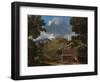 Landscape With Antique Tomb And Two Figures-Nicolas Poussin-Framed Giclee Print