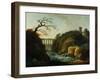 Landscape with Aqueduct and Torrent-Hubert Robert-Framed Giclee Print