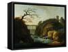 Landscape with Aqueduct and Torrent-Hubert Robert-Framed Stretched Canvas